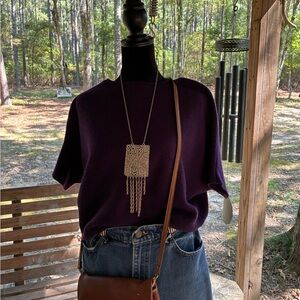 The Reset Deep Purple Wool Top